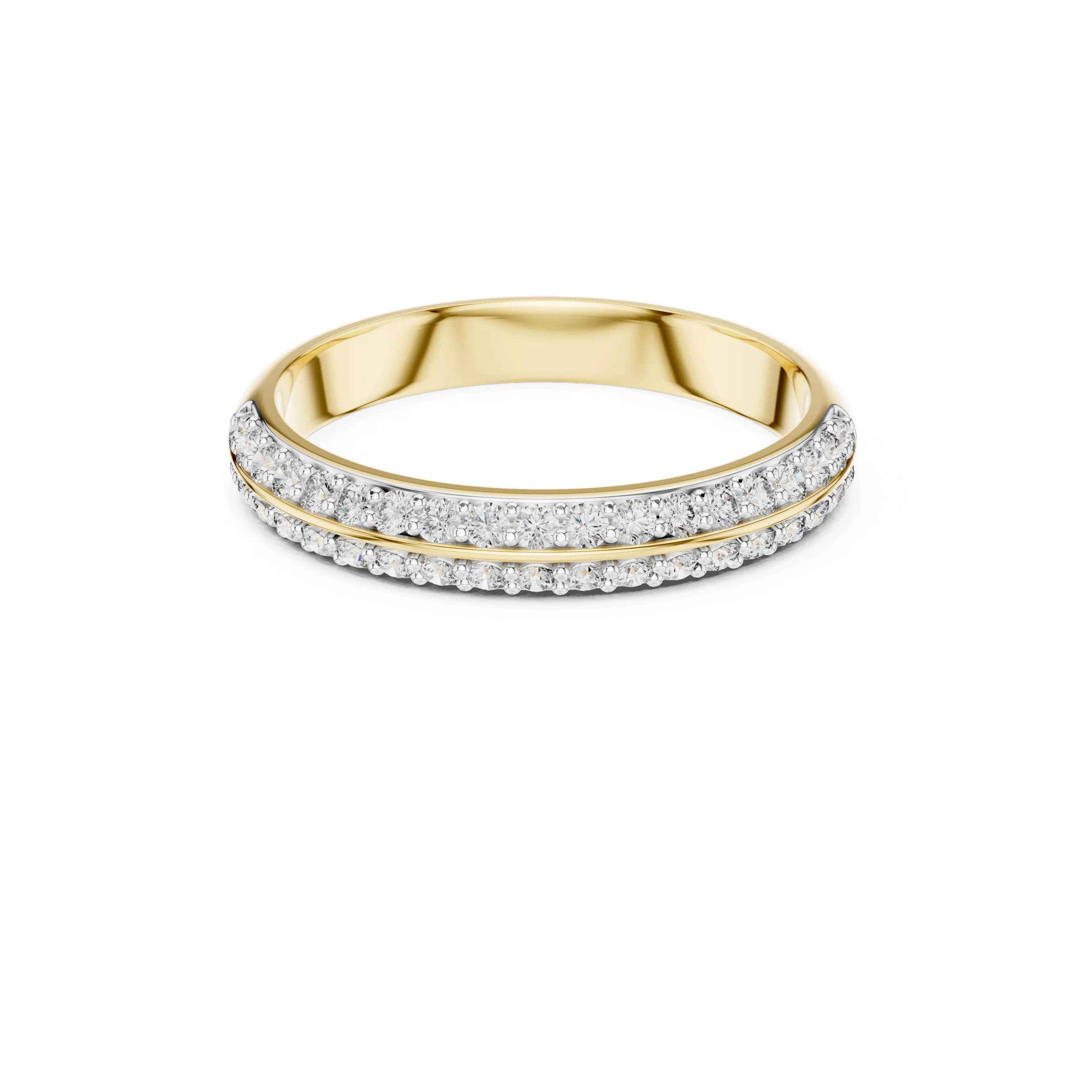 Premium Diamond Band Gold Wedding Ring CAD-10009 3D print model