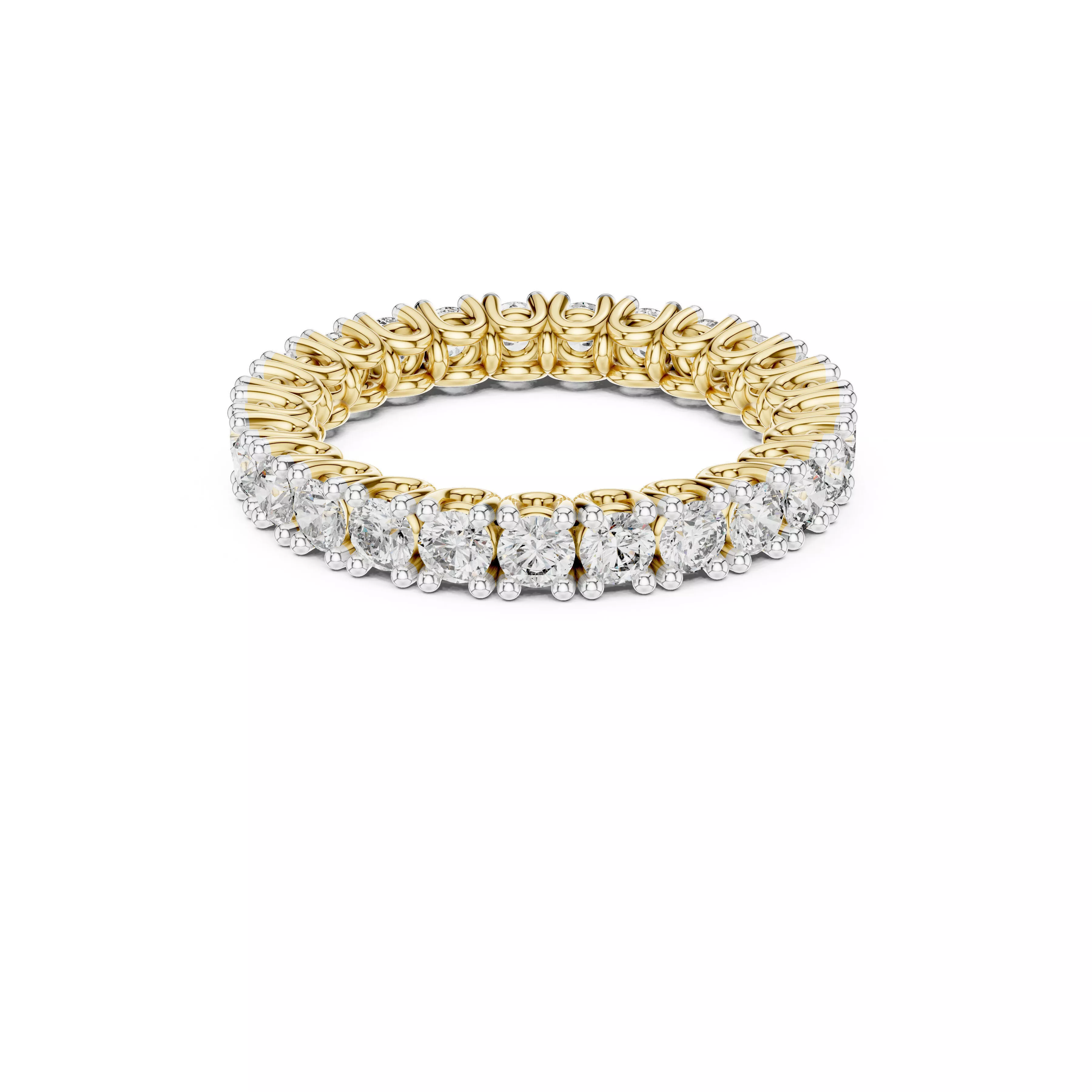 Premium Diamond Band Gold Wedding Ring CAD-10008 3D print model