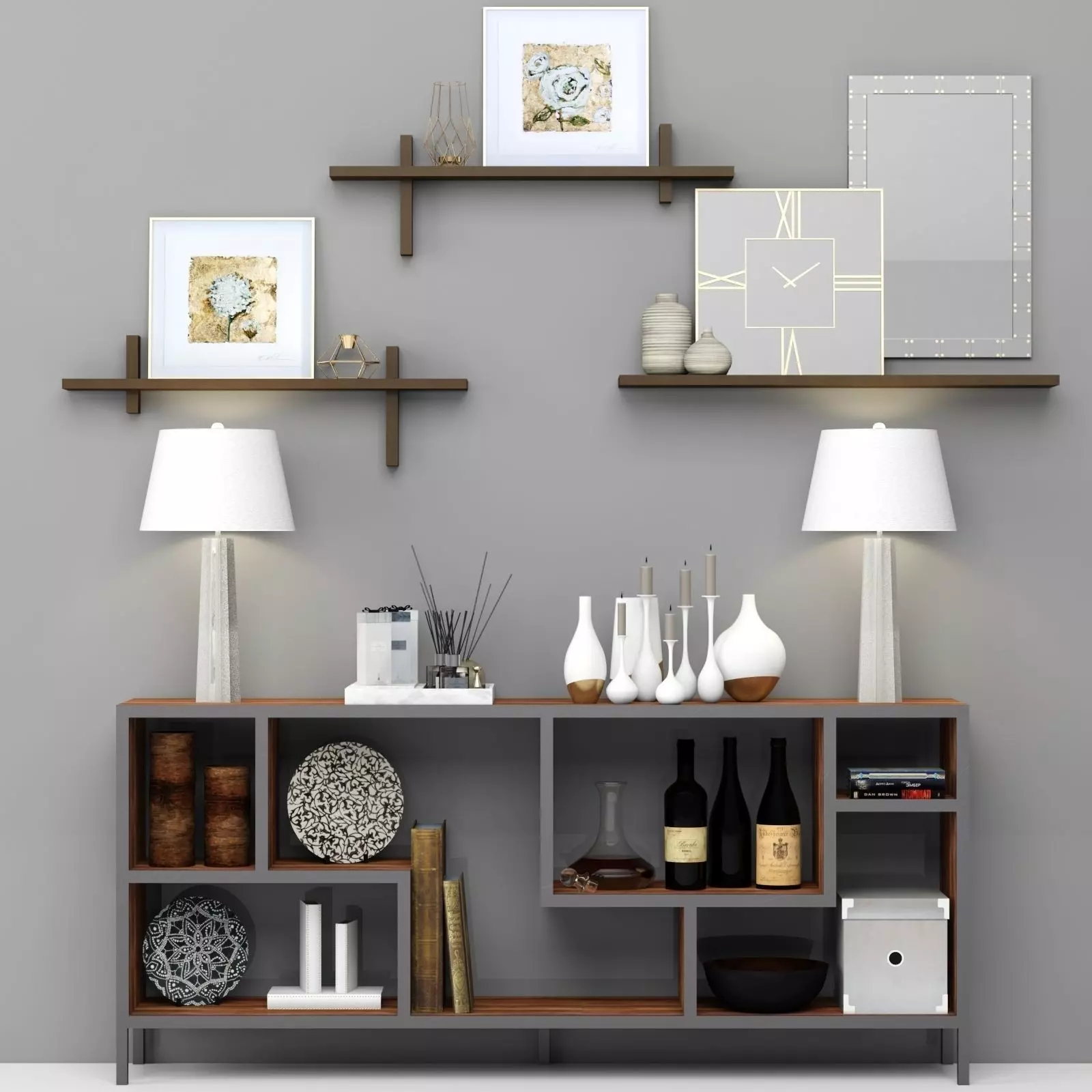 Decorative furniture set Modern 3D model_0