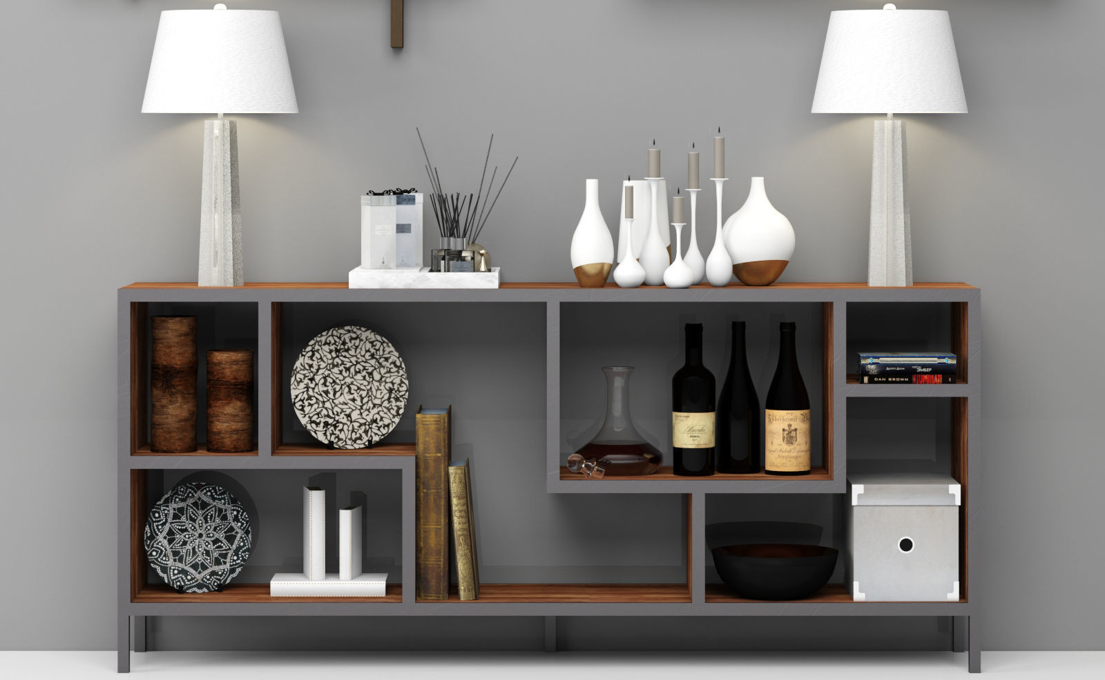 Decorative furniture set Modern 3D model_2