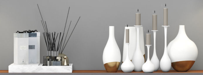 Decorative furniture set Modern 3D model_4