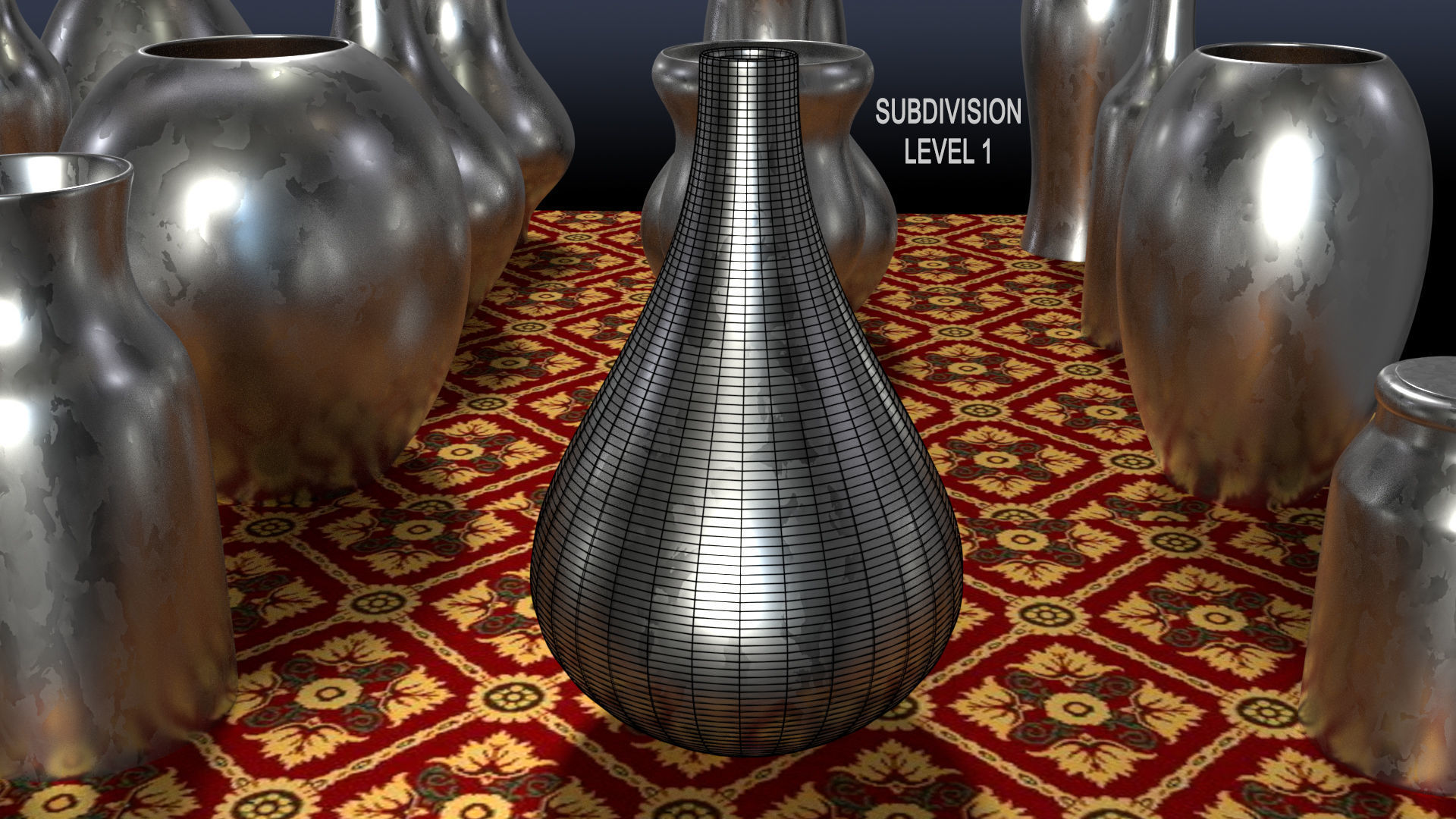 Vases bottles and jars 16 piece set 3D model_2