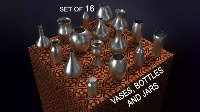 Vases bottles and jars 16 piece set 