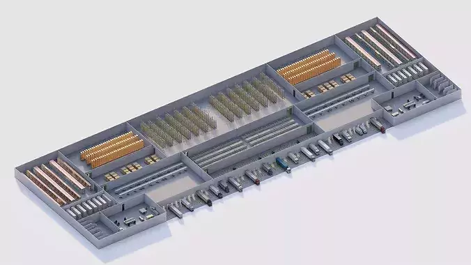 Industrial Factory Complex 3D Model-Detailed Architecture