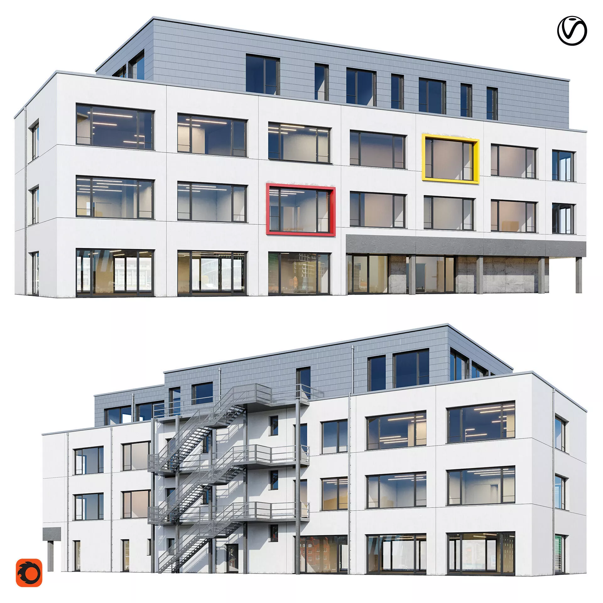 Office building Biurowiec v3 with BLENDER file 3D model
