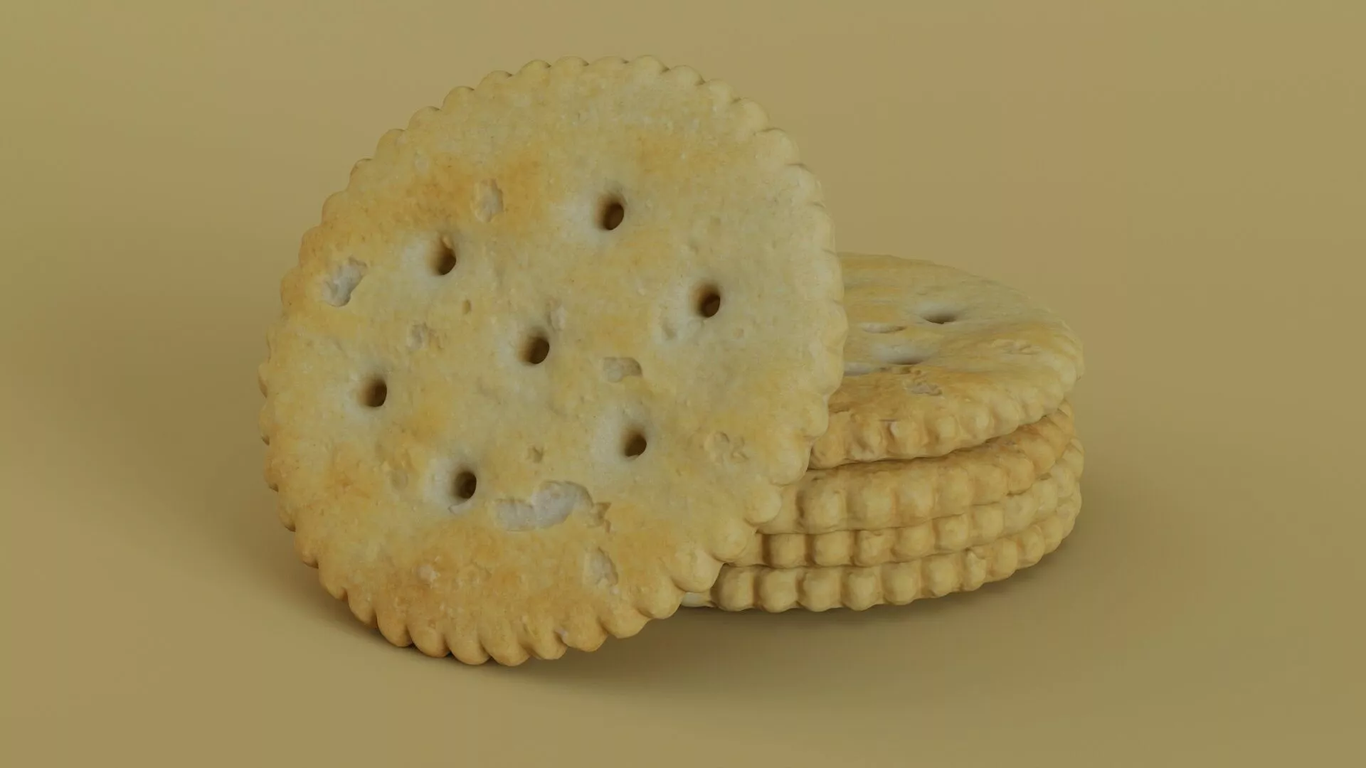 Realistic Saltine Cracker PBR 3D Scan Photogrammetry Asset Low-poly 3D model