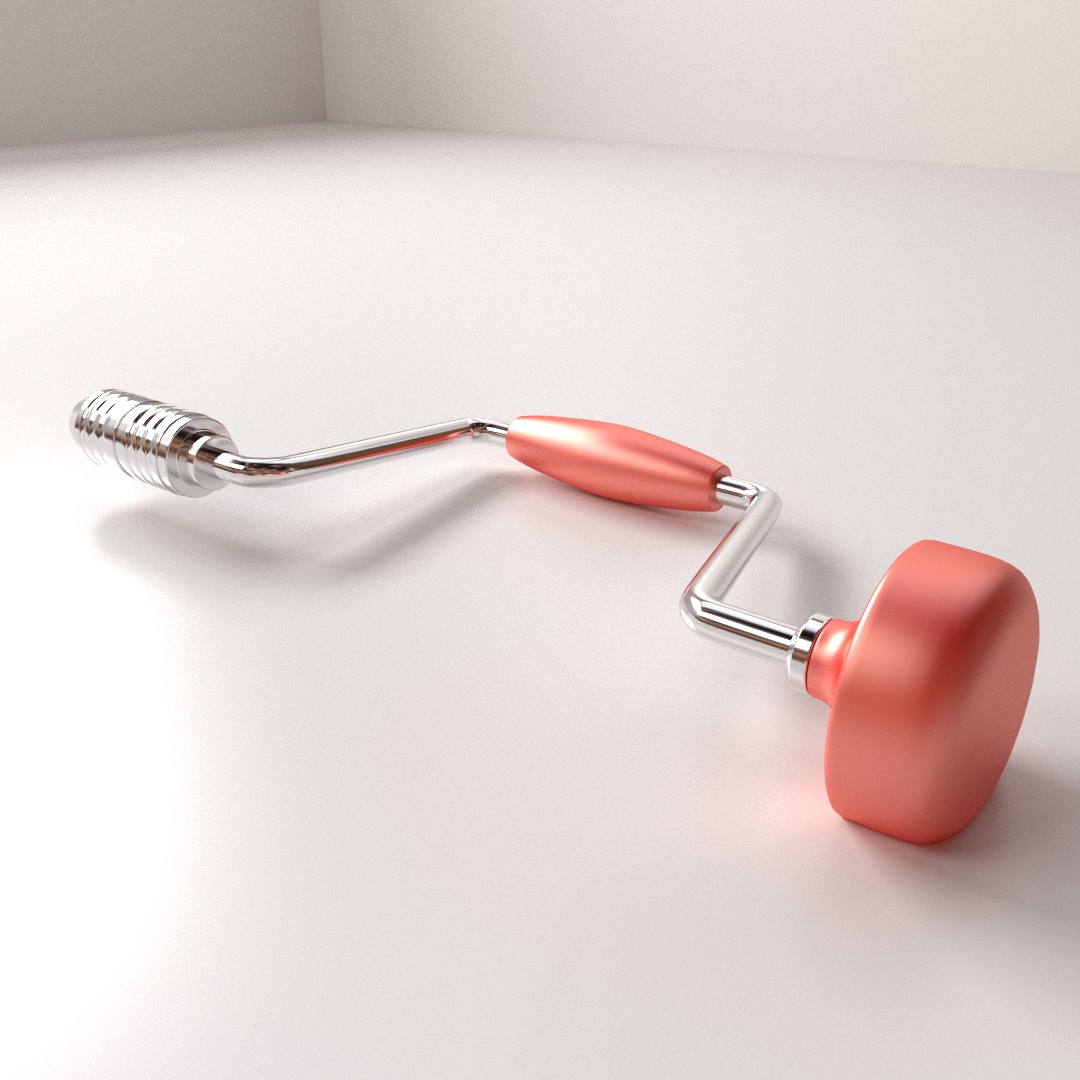 Manual Hand Drill 3D model_1