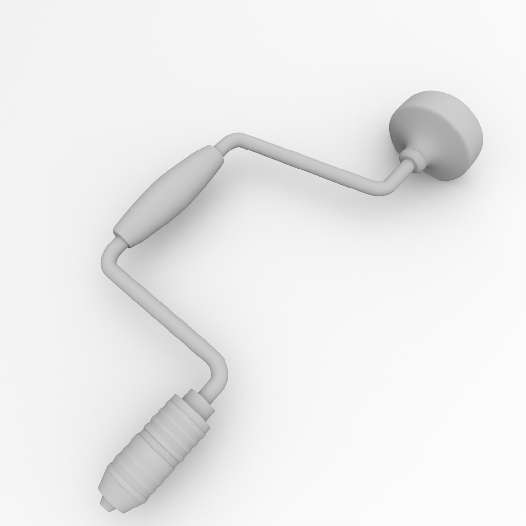 Manual Hand Drill 3D model_3