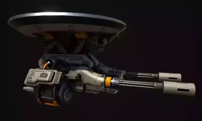 Advanced Gatling Turret Low-poly 3D model