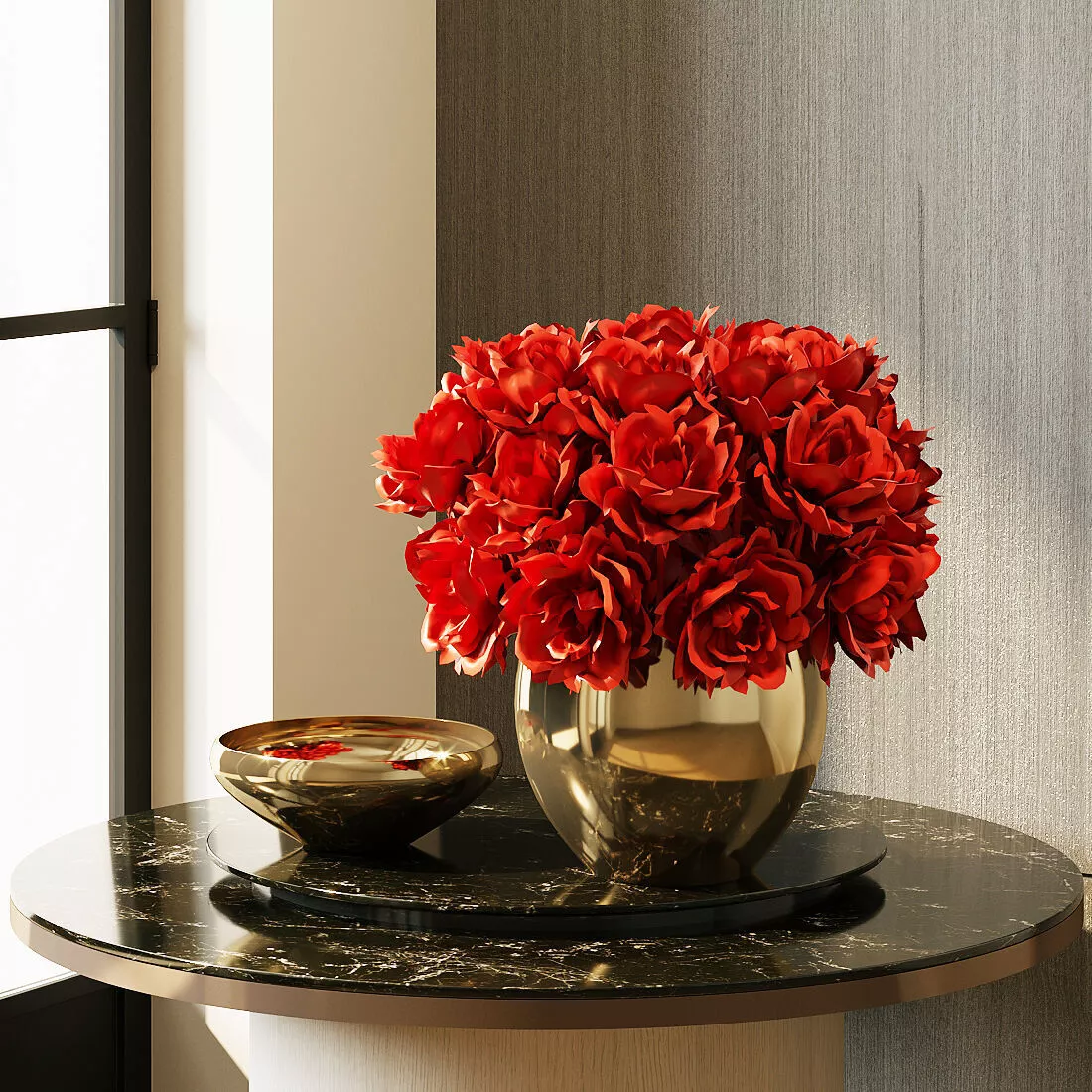 Decorative Floral Vase Arrangement 3D model