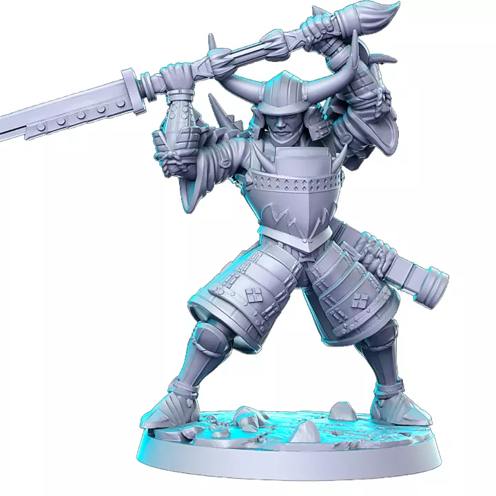Kuroda Nodachi Wielding Samurai VI - Collectible Hero Figurine 3D print model