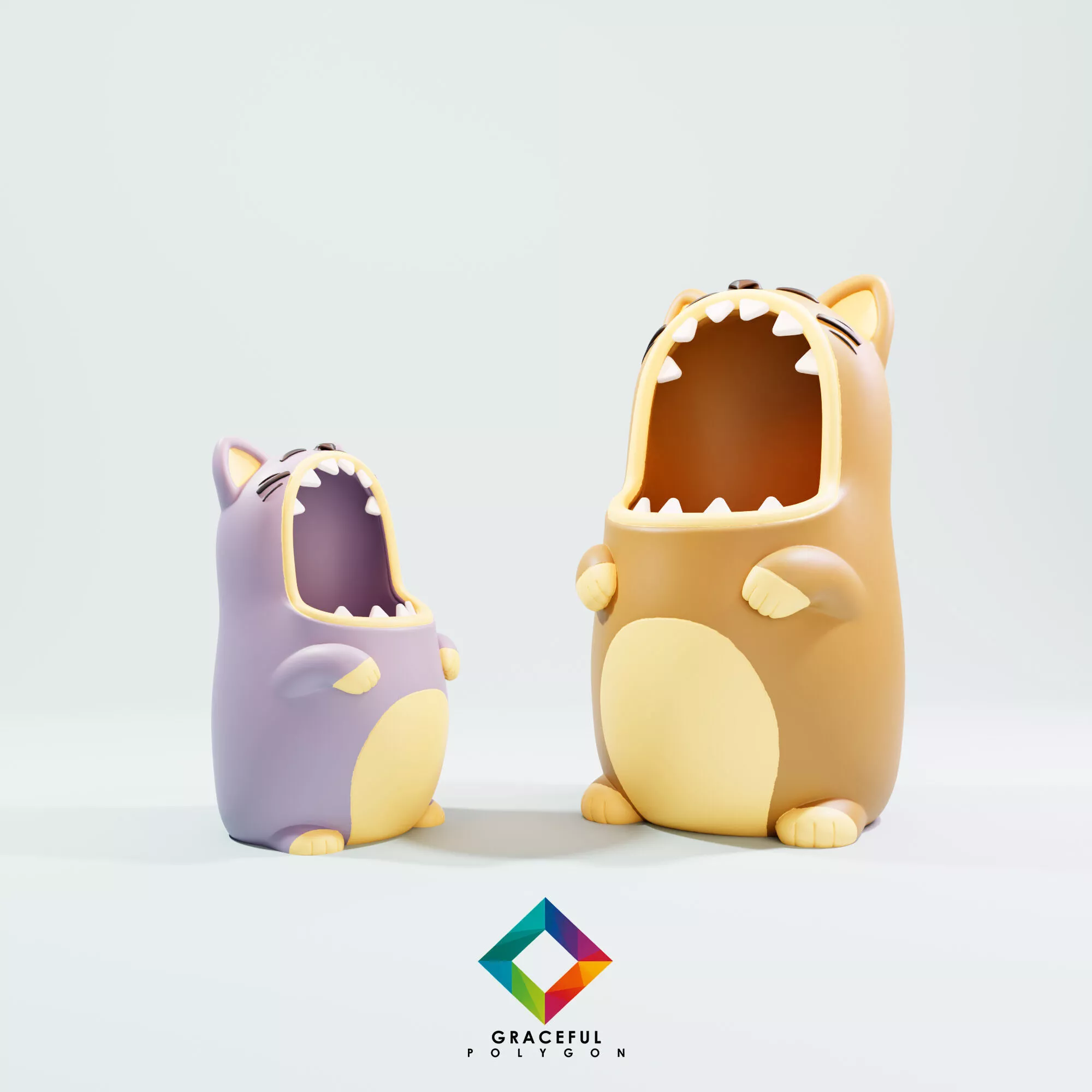 CUTE CAT TOOTHBRUSH HOLDER MULTICOLOR 3D print model