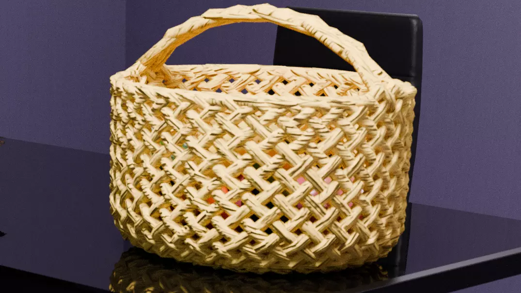 straw basket 3D model