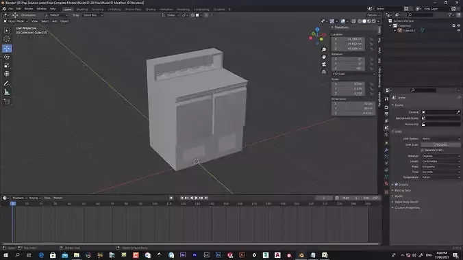 Kitchen Food Granite Counter Prep Station 3D model 7