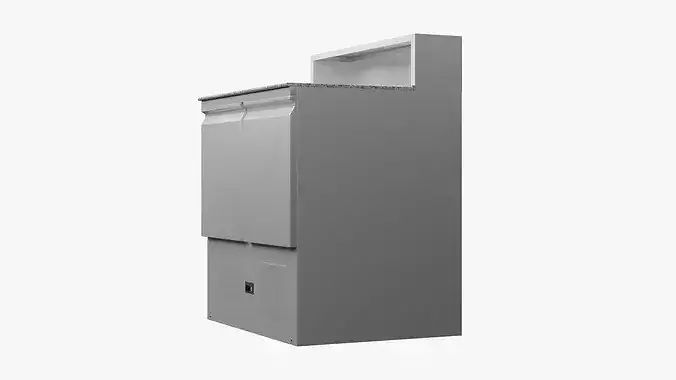 Kitchen Food Granite Counter Prep Station 3D model 4