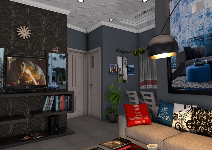 living room interior 3D model