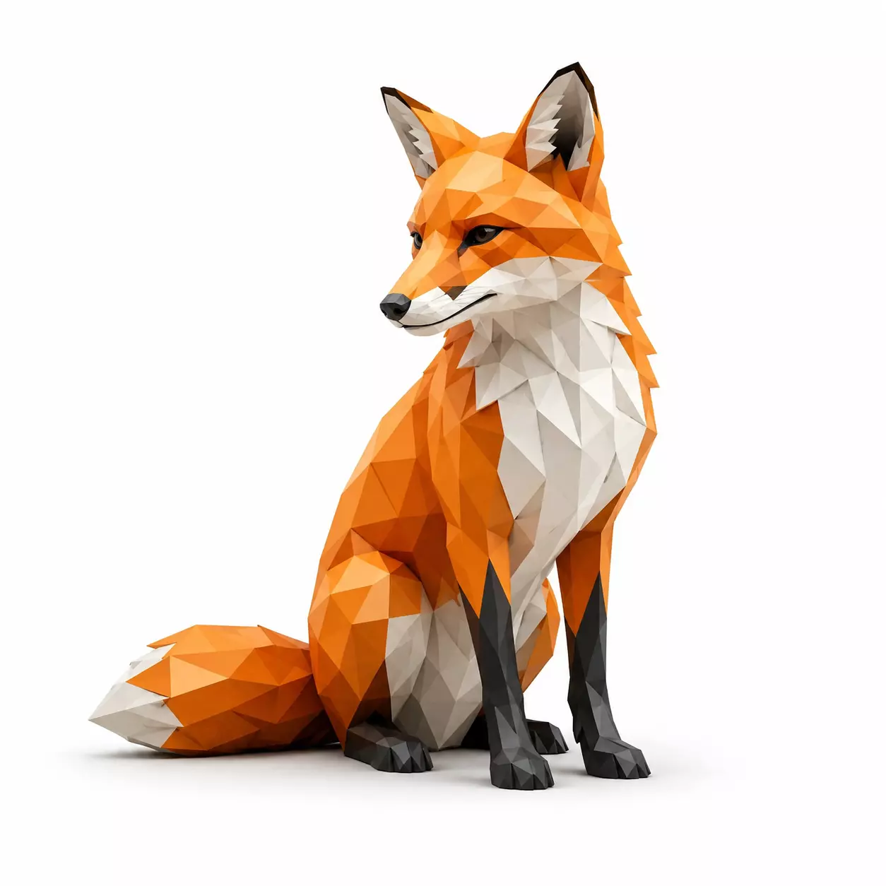 Low Poly FOX 3D Model - Geometric Wildlife Animal Asset 3D print model