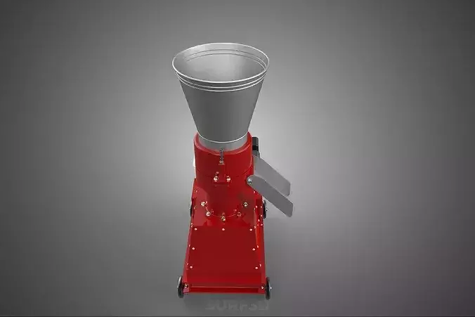 MOBILE PELLET PRESS MILL MAKING MACHINE PETROL GASOLINE ENGINE 3D model 6