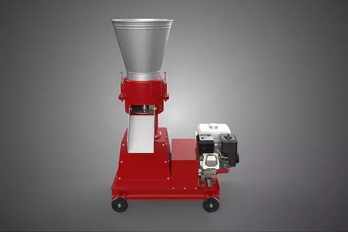 MOBILE PELLET PRESS MILL MAKING MACHINE PETROL GASOLINE ENGINE 3D model