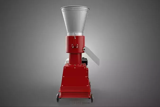 MOBILE PELLET PRESS MILL MAKING MACHINE PETROL GASOLINE ENGINE 3D model 7
