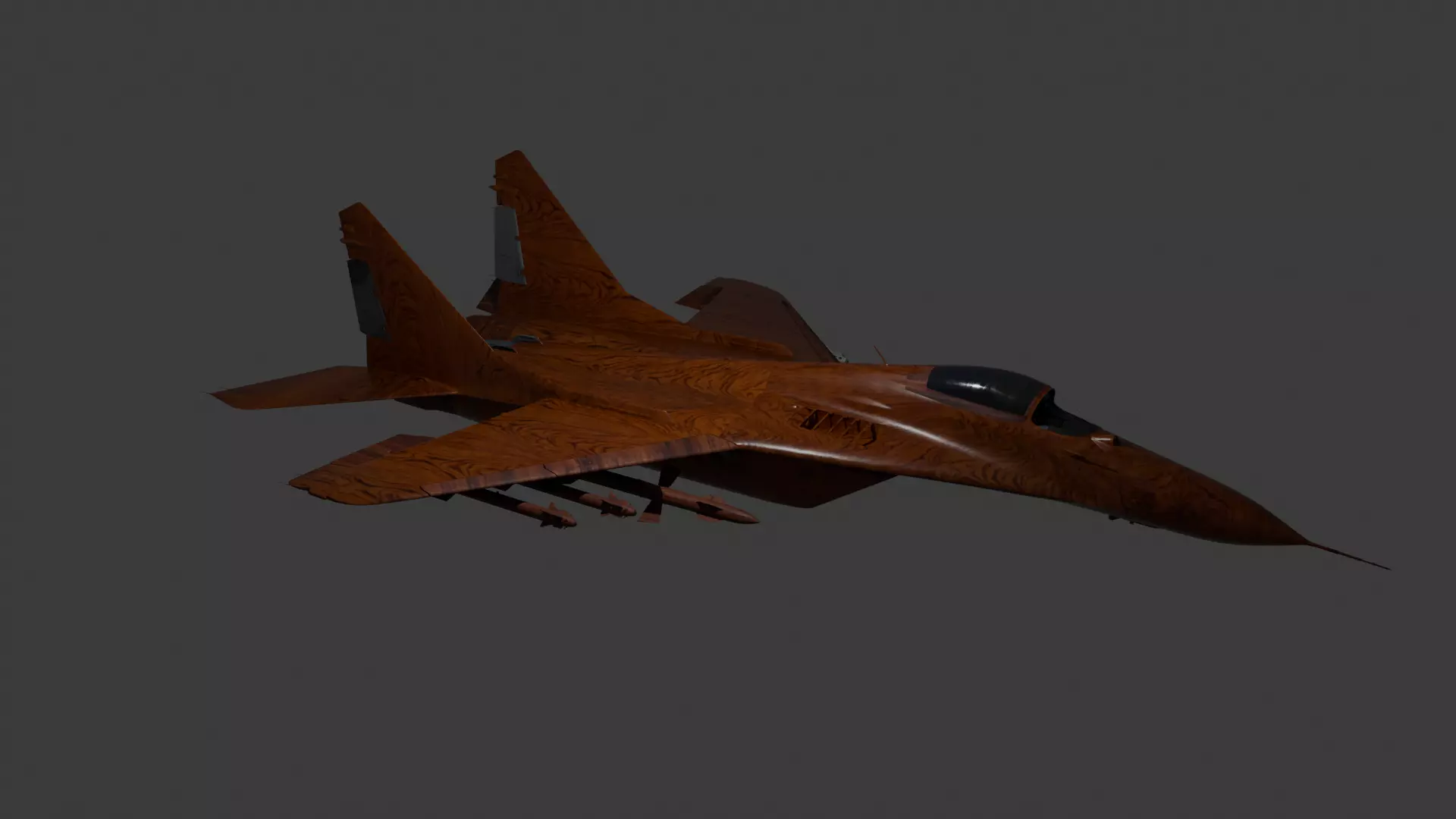 Wooden Airplane 3D Model Low-poly 3D model