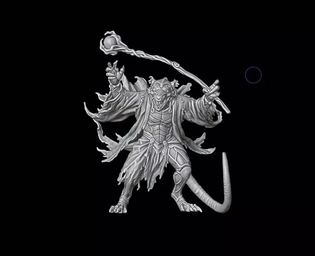 Rat Sorcerer Miniature Underworld Plague Mage 3D Print STL 3D print model