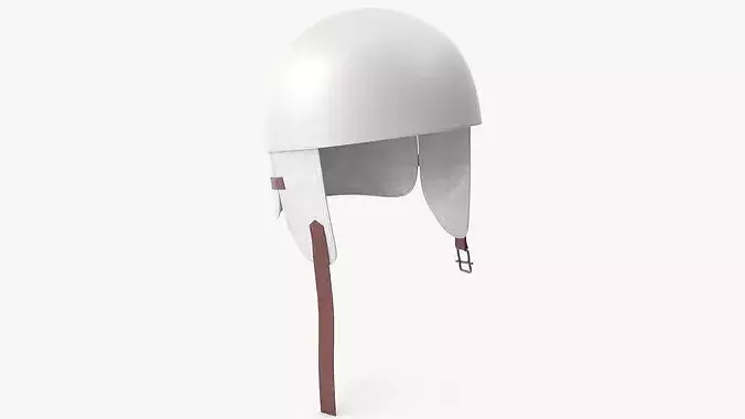 Vintage Formula 1 Recing Helmet 1952 3D Model White Low-poly 3D model 2