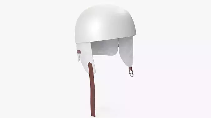 Vintage Formula 1 Recing Helmet 1952 3D Model White Low-poly 3D model