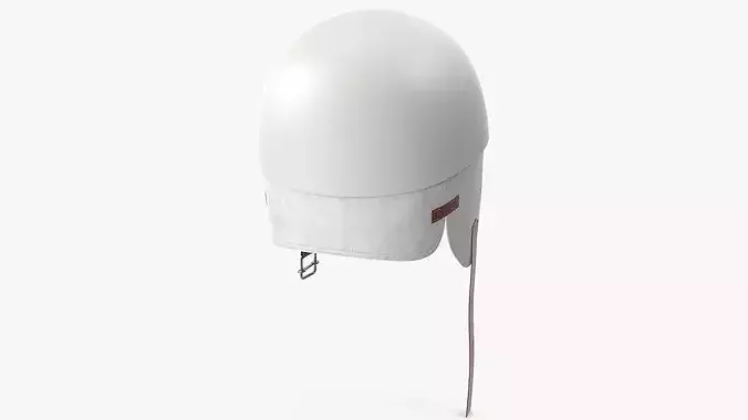 Vintage Formula 1 Recing Helmet 1952 3D Model White Low-poly 3D model 4