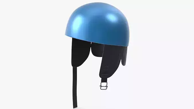 Vintage Formula 1 Recing Helmet 1952 3D Model Blue Low-poly 3D model 3