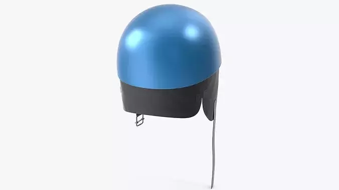 Vintage Formula 1 Recing Helmet 1952 3D Model Blue Low-poly 3D model 4