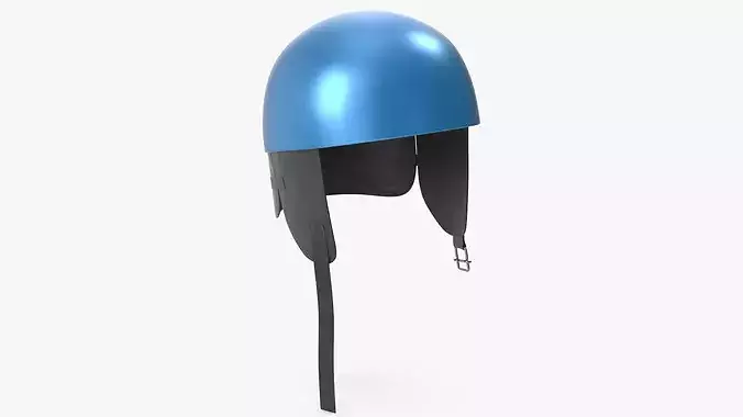 Vintage Formula 1 Recing Helmet 1952 3D Model Blue Low-poly 3D model