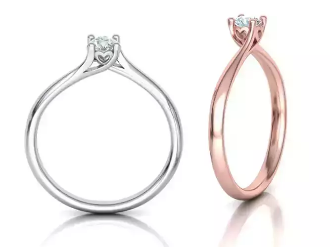 Solitaire Engagement ring  121 3D print model