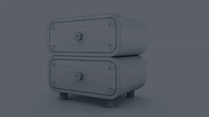 Bed Side Table 3D model 7