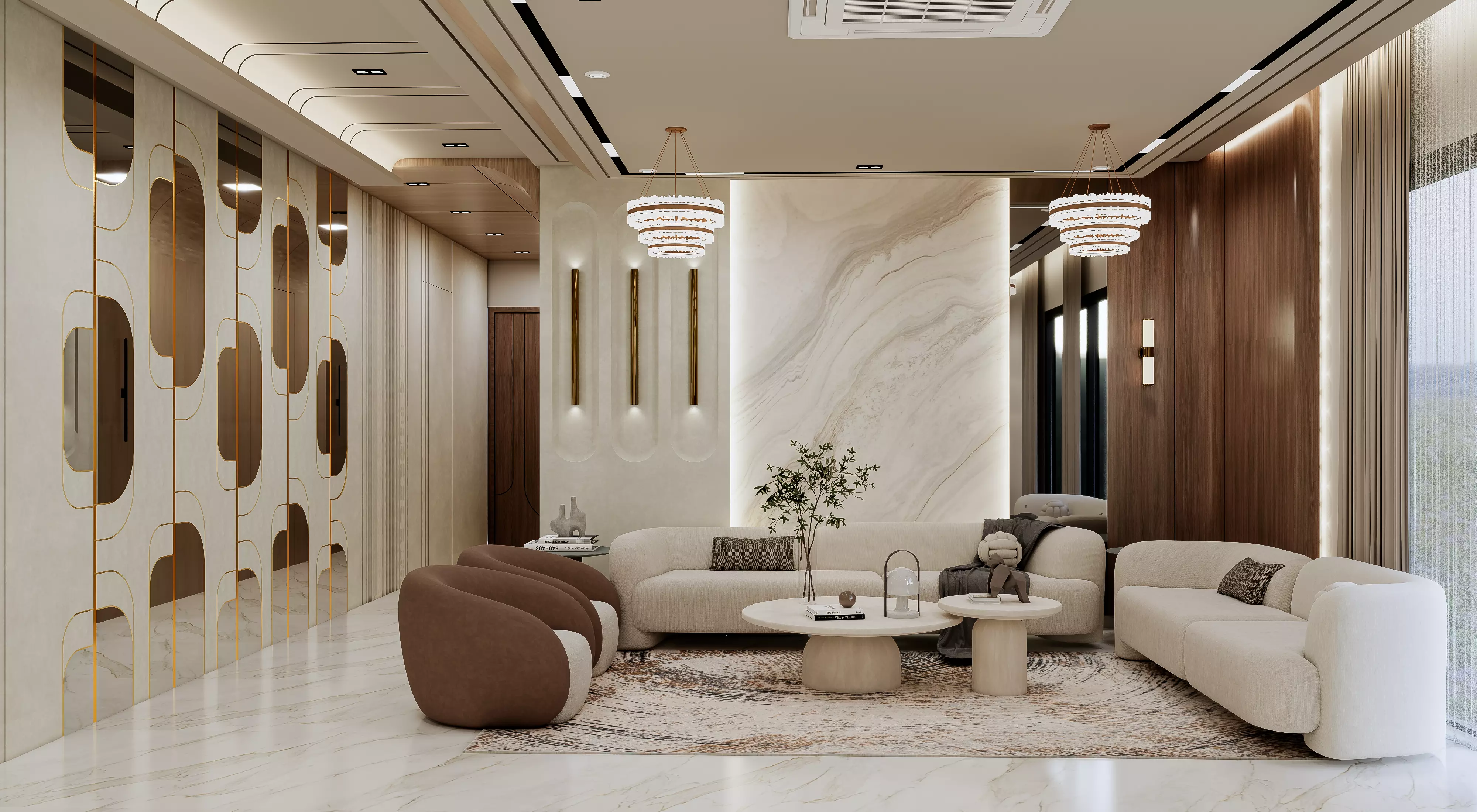 Luxury Modern Living Room Interior SketchUp 2022 Enscape 3D model