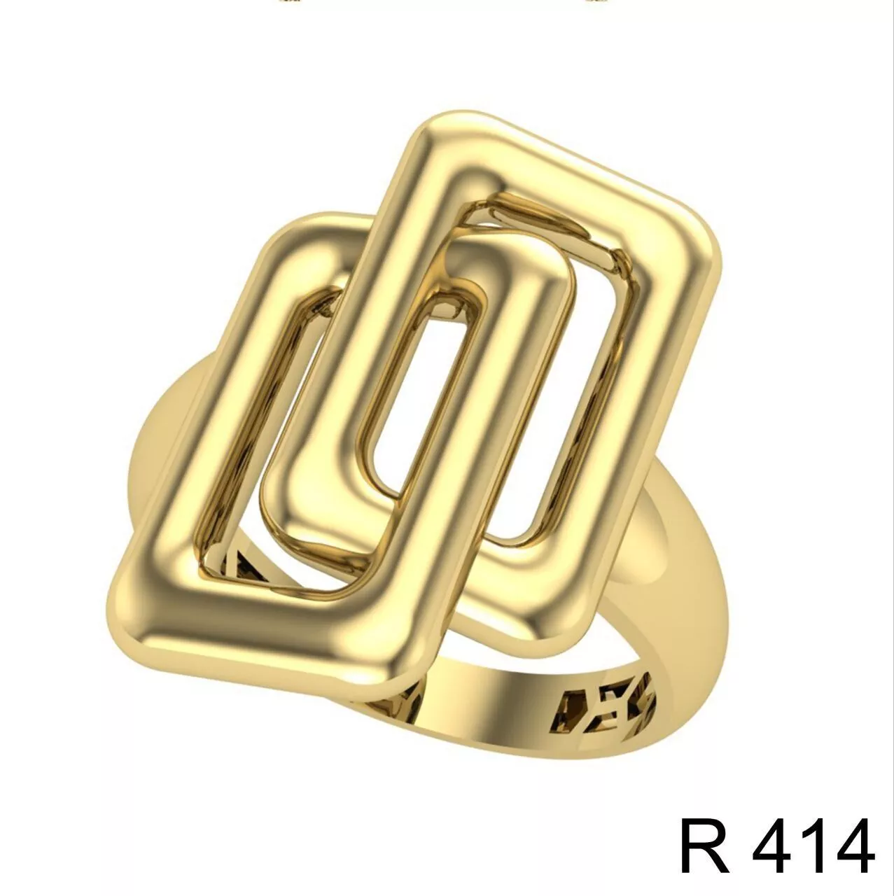 Contemporary Double Rectangle Ring 3D print model