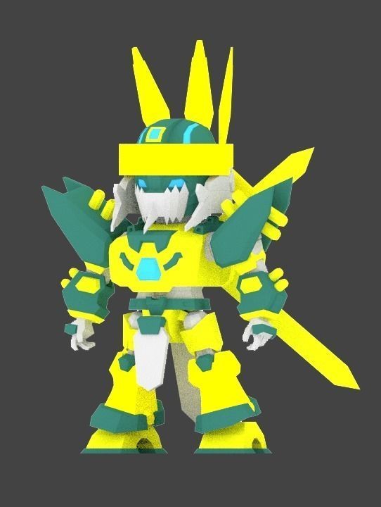 Super Mecha 6 - Dhays of Code Name 1C4YK Low-poly 3D model_3