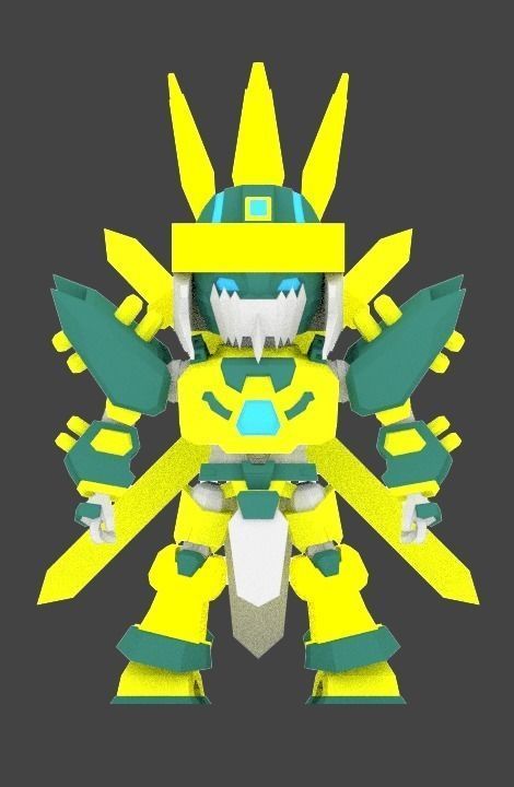 Super Mecha 6 - Dhays of Code Name 1C4YK Low-poly 3D model_4