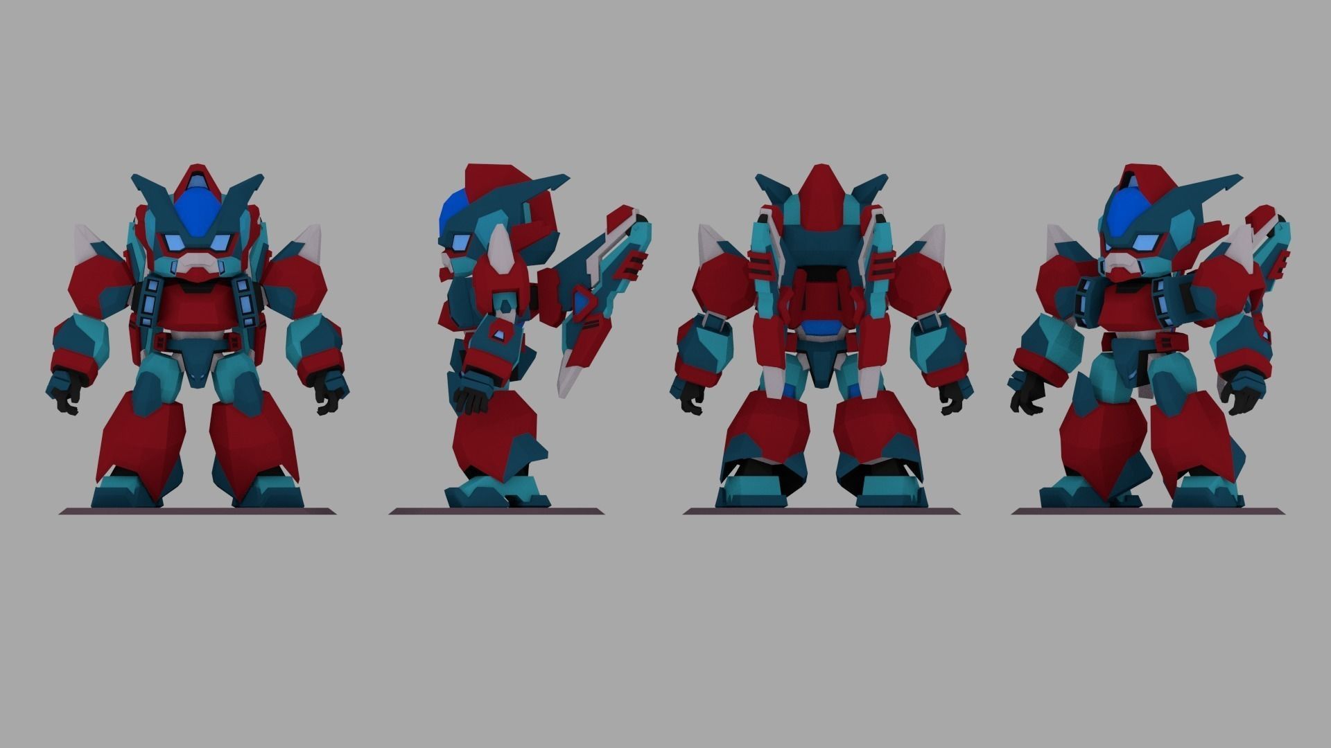 Super Mecha 7 - Jobozt of Code Name 12OB1 Low-poly 3D model_0