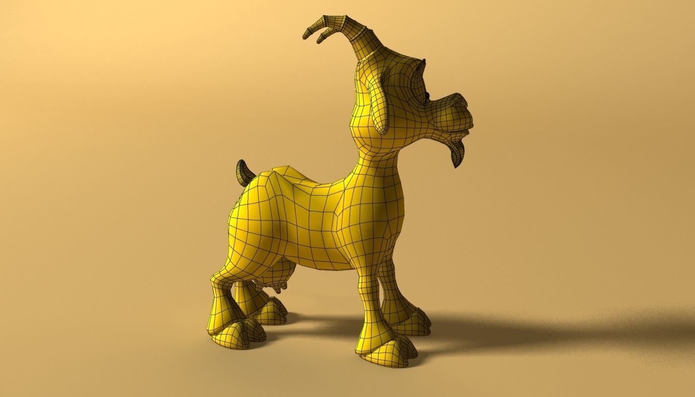 Cartoon Goat Rigged and Animated Low-poly 3D model_5
