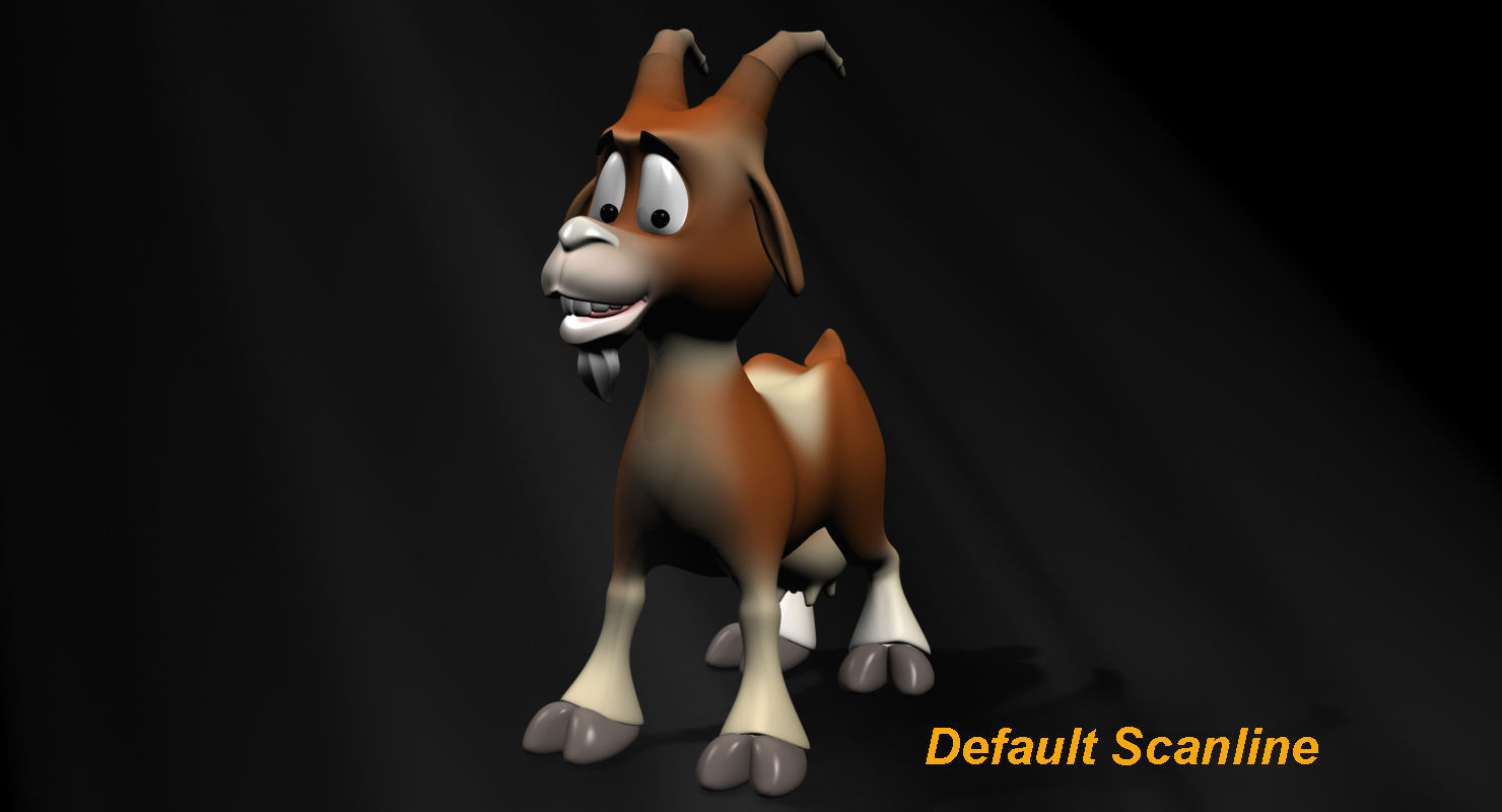 Cartoon Goat Rigged and Animated Low-poly 3D model_6