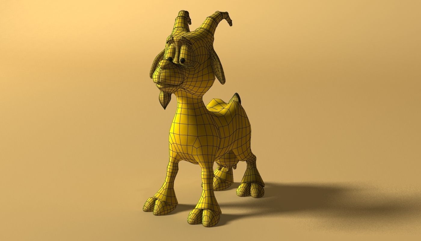 Cartoon Goat Rigged and Animated Low-poly 3D model_4