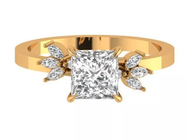 Princess Engagement Ring 3D print model
