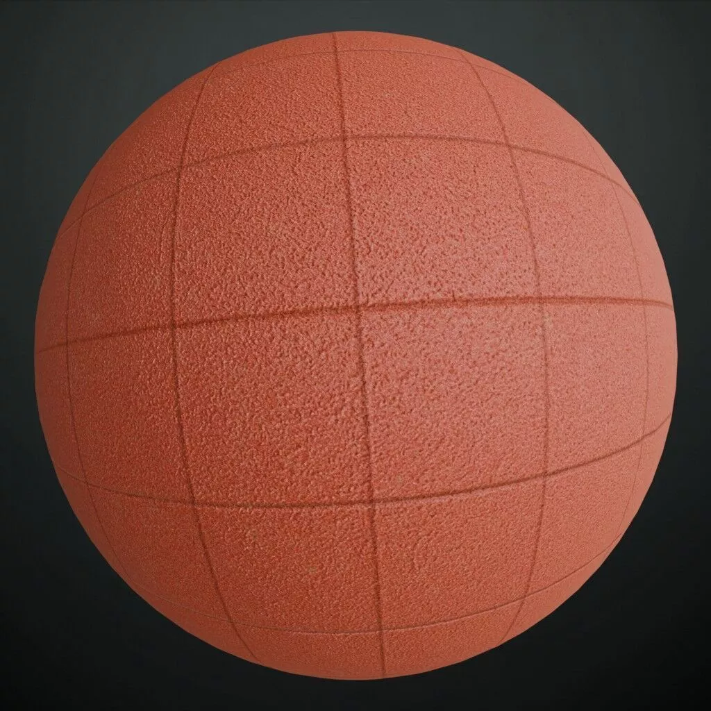Rubber Mats Red Safety Tile PBR Material Seamless Texture
