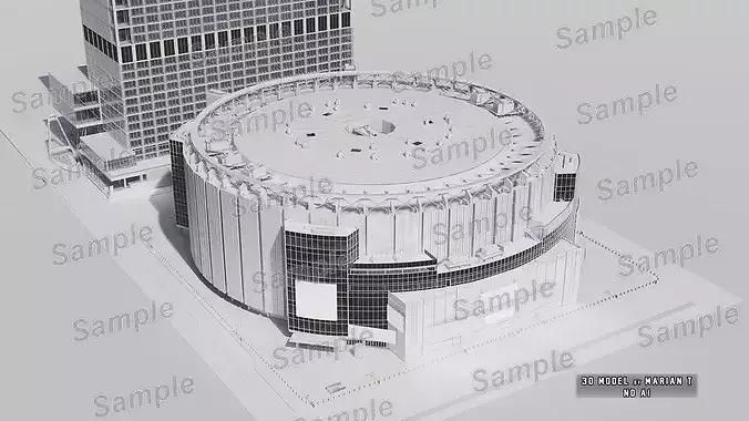 Madison Square Garden - New York City Exterior Low-poly 3D model 2