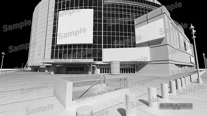 Madison Square Garden - New York City Exterior Low-poly 3D model 6