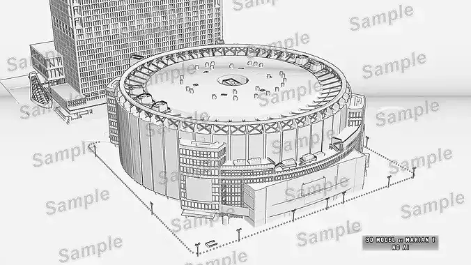 Madison Square Garden - New York City Exterior Low-poly 3D model 3