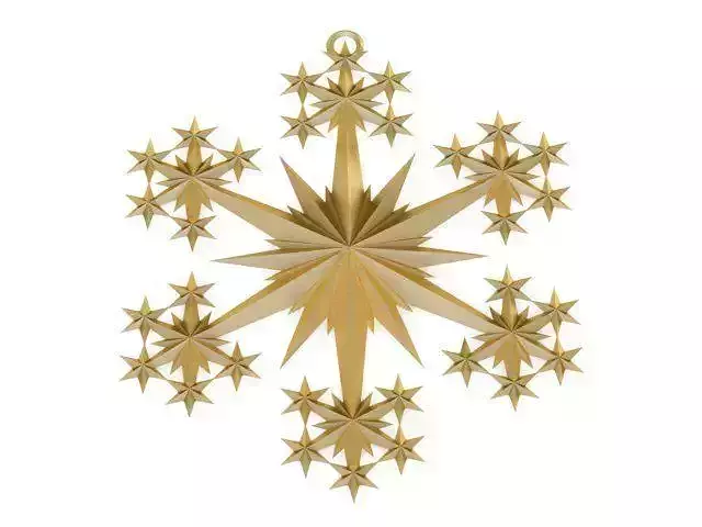 Pendant gold star snowflake ornament