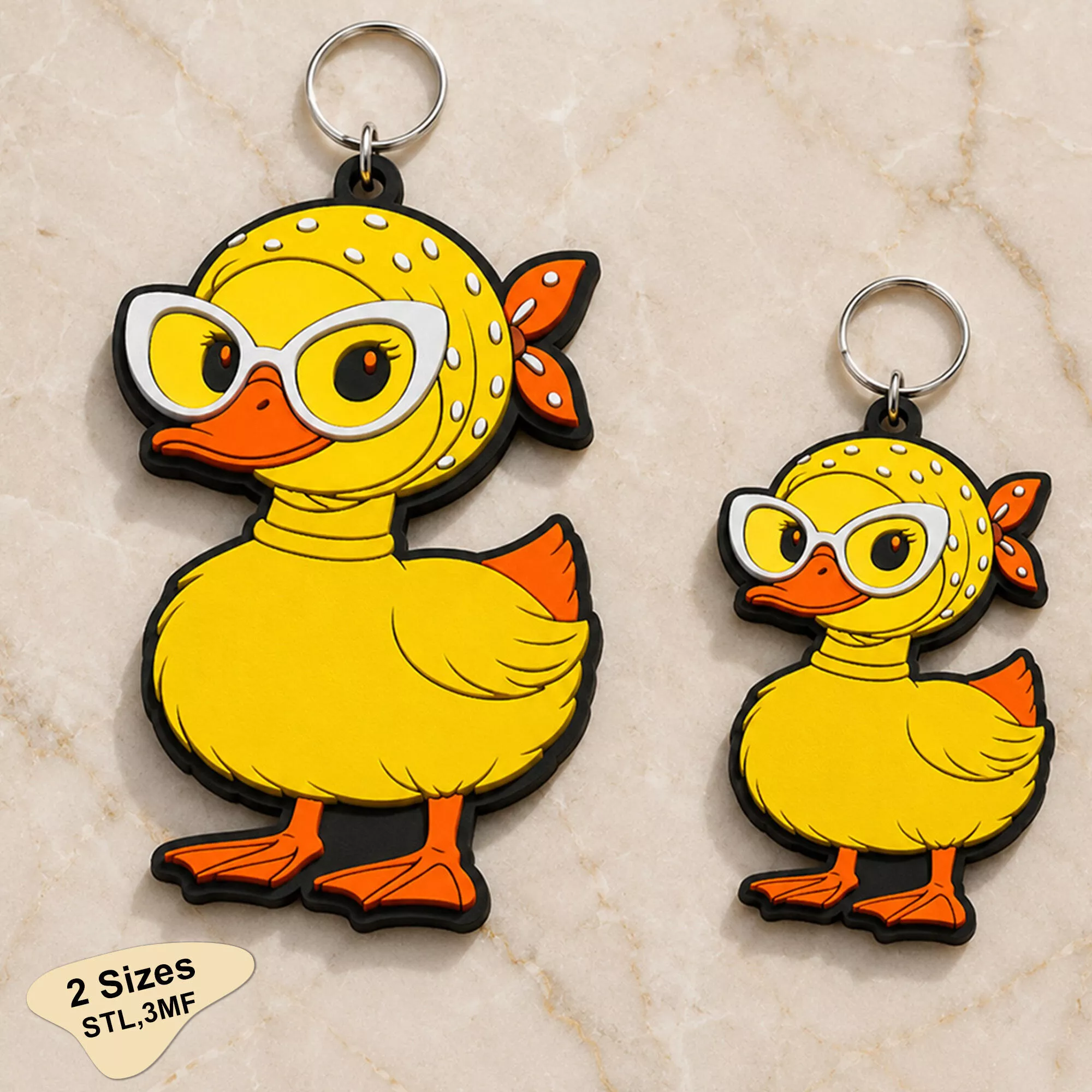 Kawaii Duck Keychain STL 3D print model