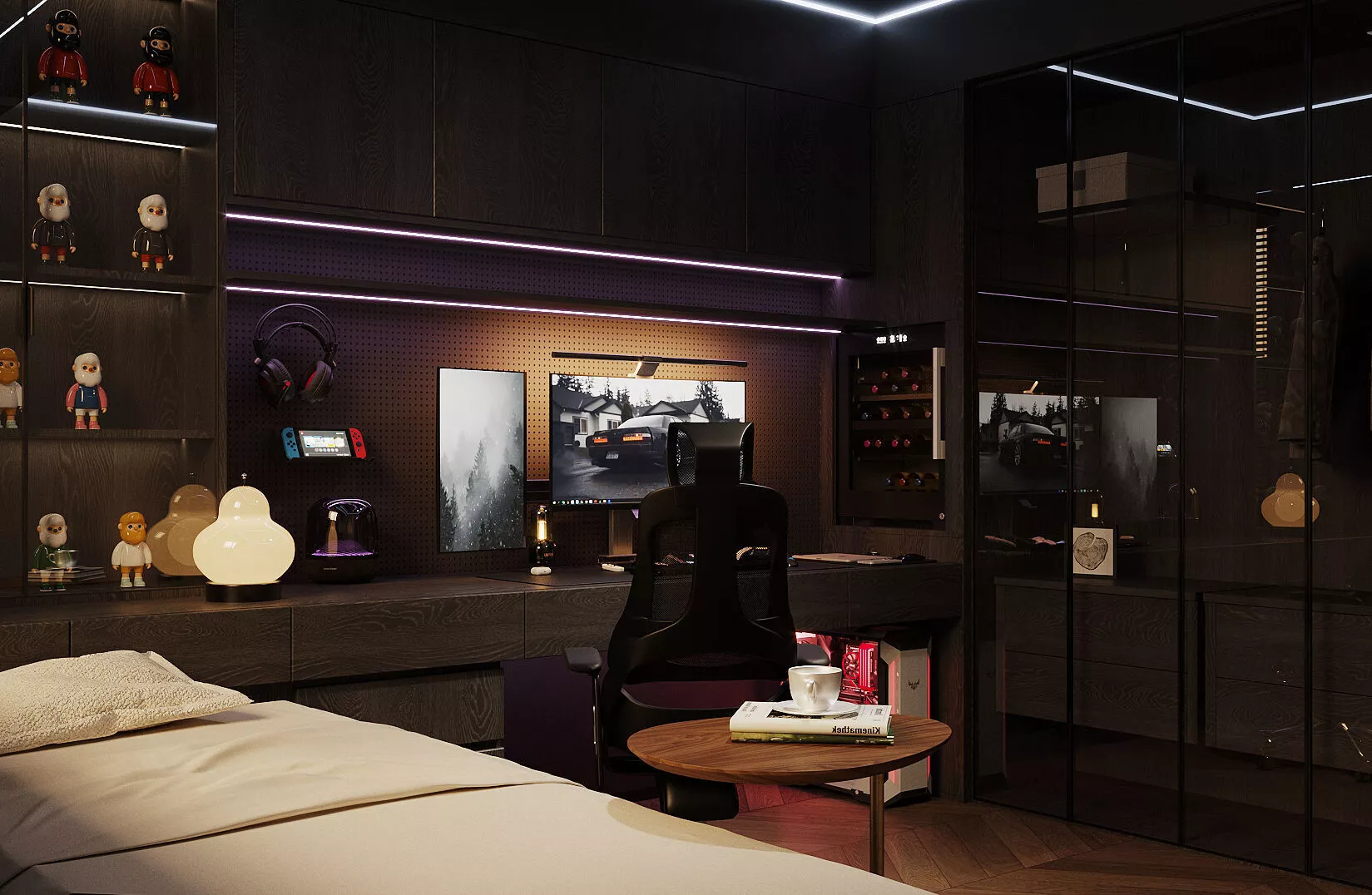 Gaming Room Gaming Den Gaming desk Gaming chair 3D model
